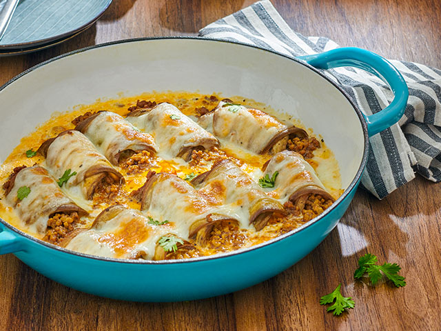 Stuffed Eggplant Rolls Casserole