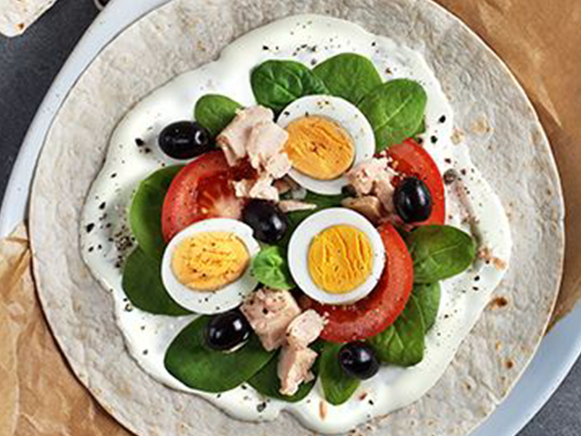 Tuna Nicoise Wrap with Cream Cheese