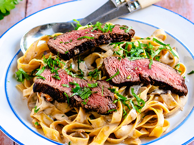 Steak fettuccine