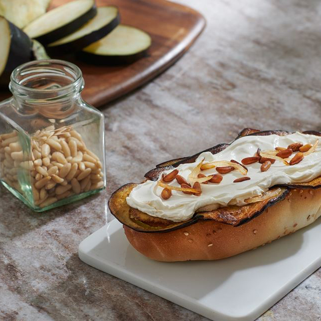 Samoon Bread with Puck Labneh