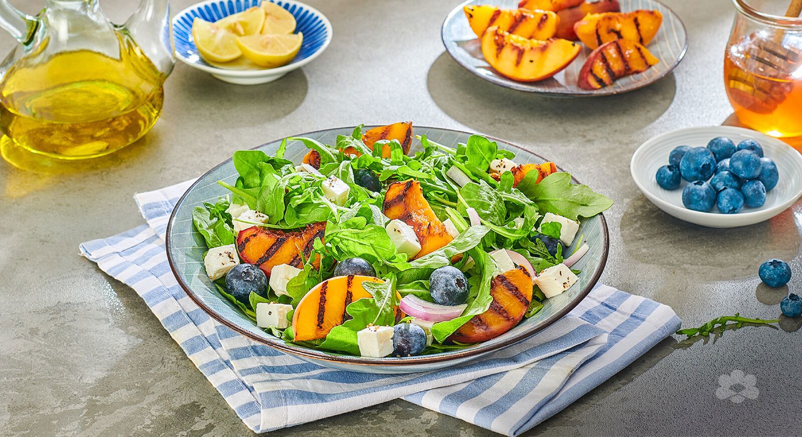 Feta Salad with Roasted Peach