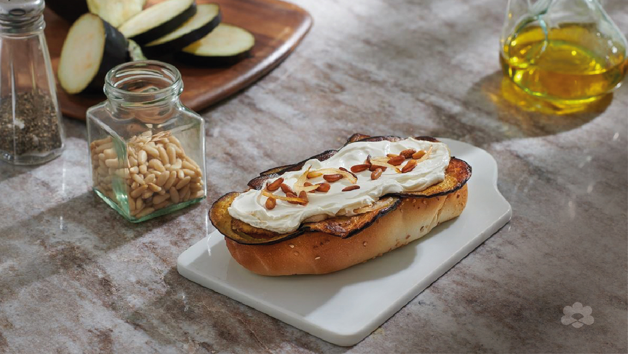 Samoon Bread with Puck Labneh