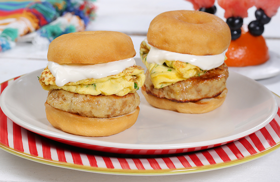Chicken and Cream Cheese Donut Sandwich