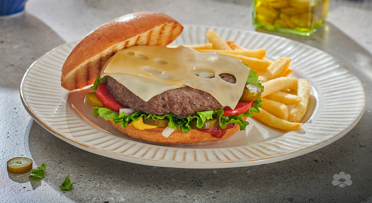 Beef Burger with Emmental Cheese