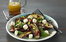 Grilled Eggplant, Feta and Pomegranate Salad