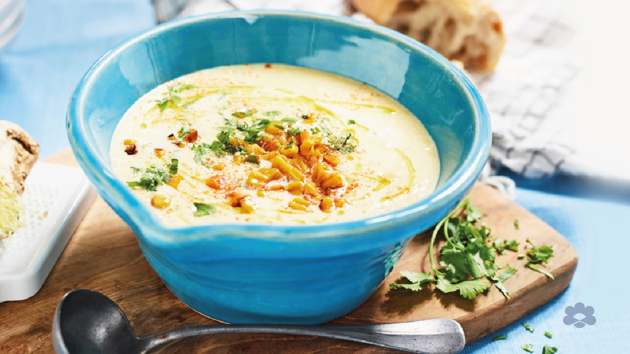 Roasted sweetcorn soup