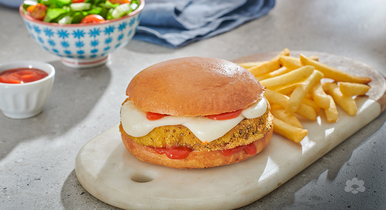 Eggplant and Mozzarella Burger