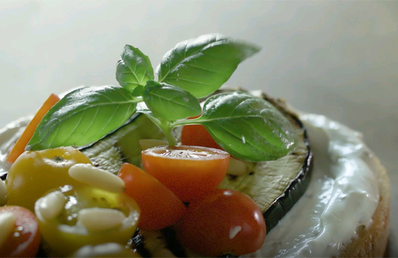 Sandwich with Cheese and Grilled Eggplant