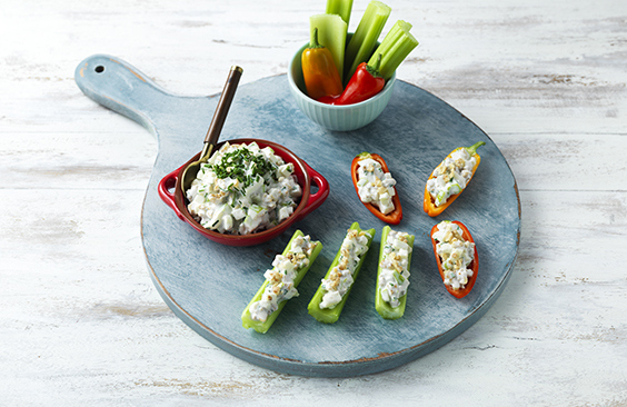Cheese, Apple and Walnut Stuffed Crudités