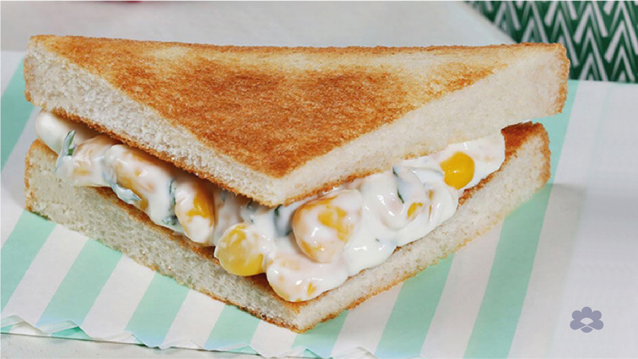 Corn Cream Cheese Sandwich