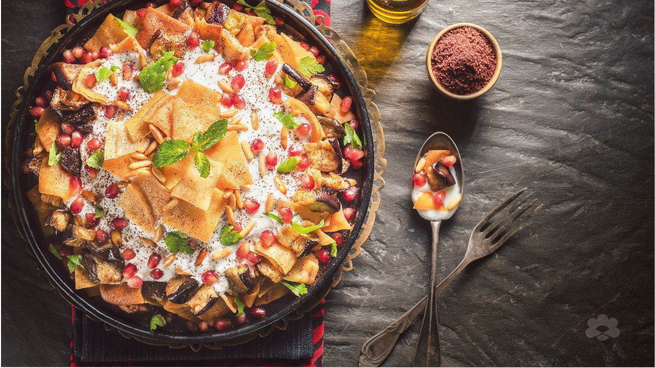 Eggplant fatteh