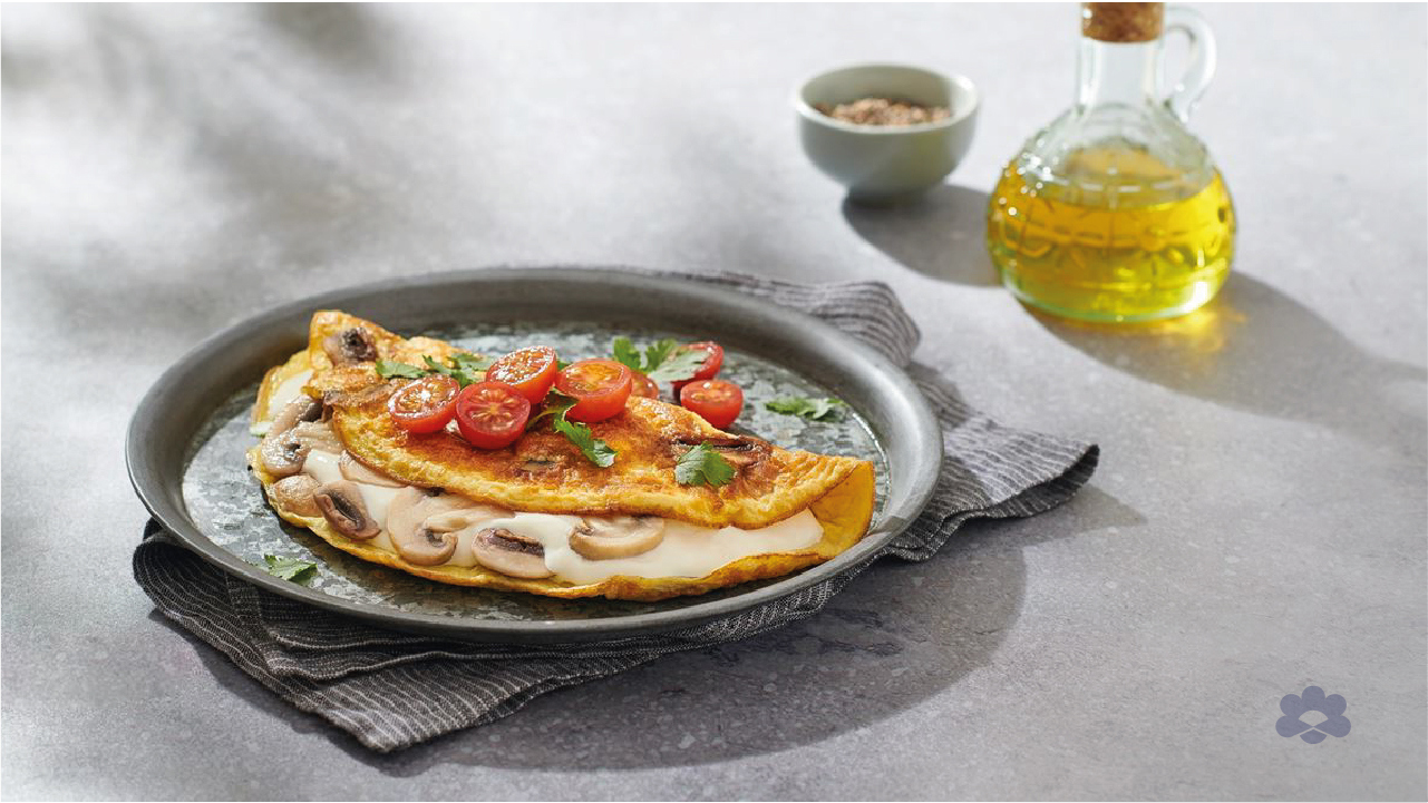 Mushroom and cheese omelette