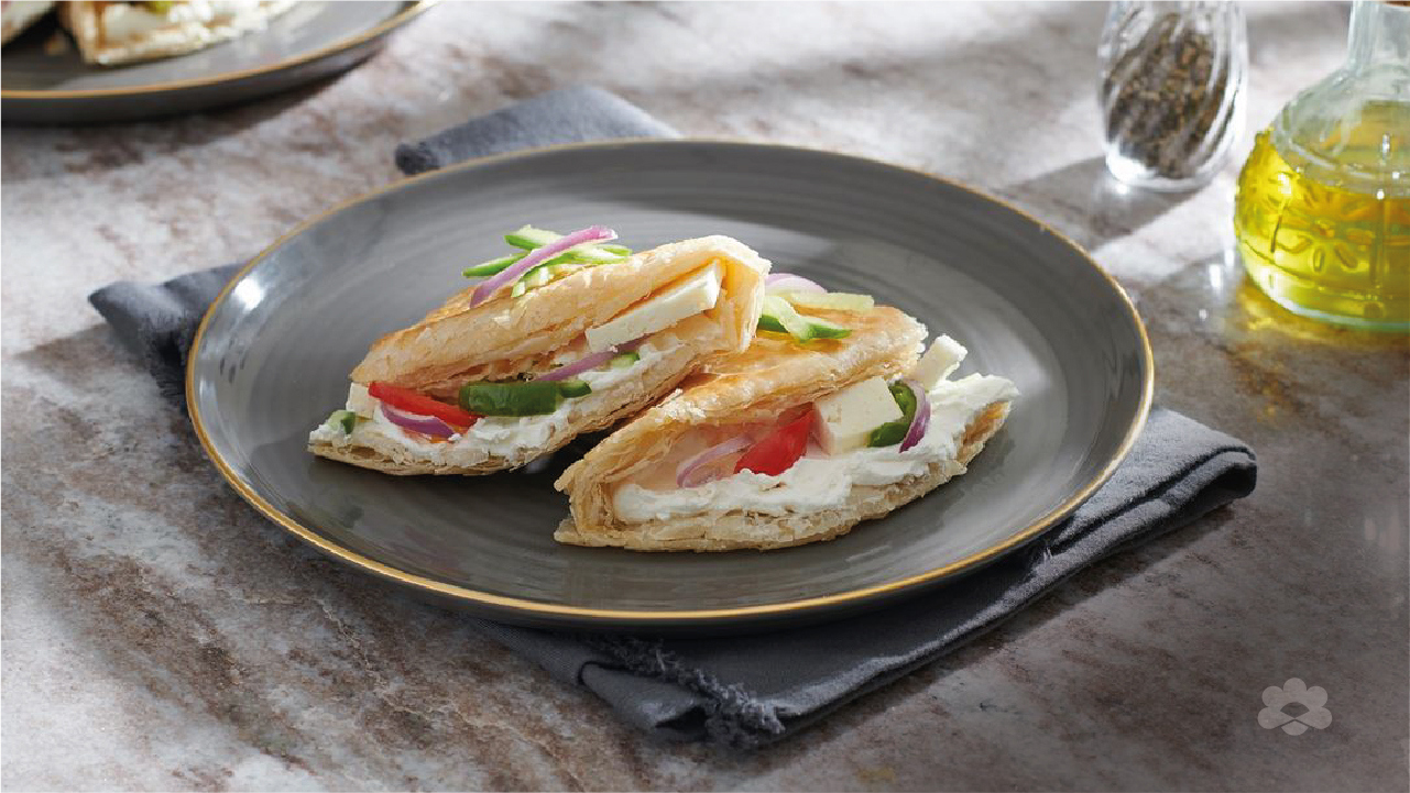 Paratha Wrap with Labneh and Vegetables