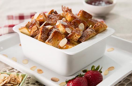 Strawberry Jam Breakfast Pudding