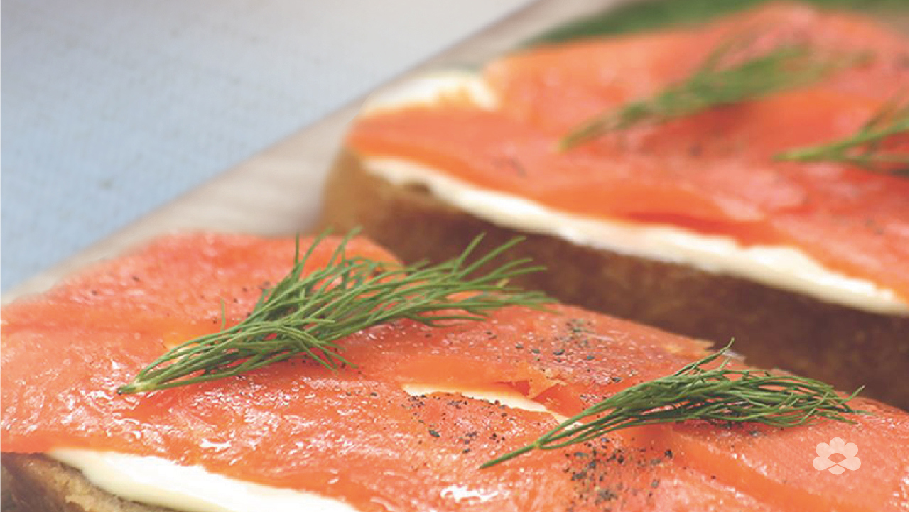 Puck Cream Cheese and Salmon Bruschetta