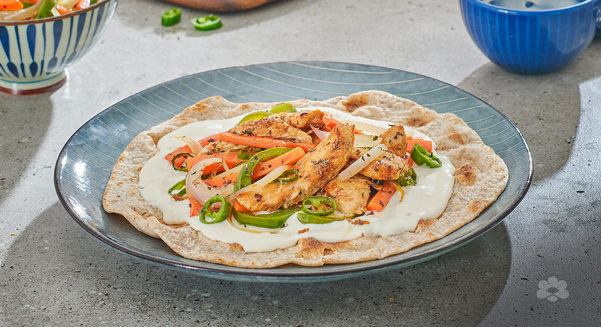 Chapatti Wrap with Cream Cheese and Chicken