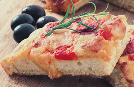 Tomato and Black Olive Mozzarella Focaccia